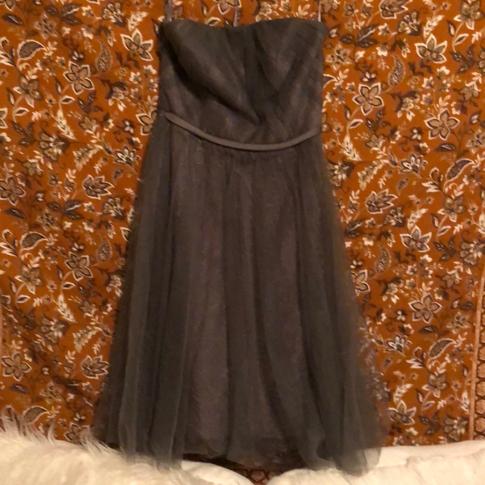 Vera Wang Dark Gray Bridesmaid Dress - Picture 4 of 9